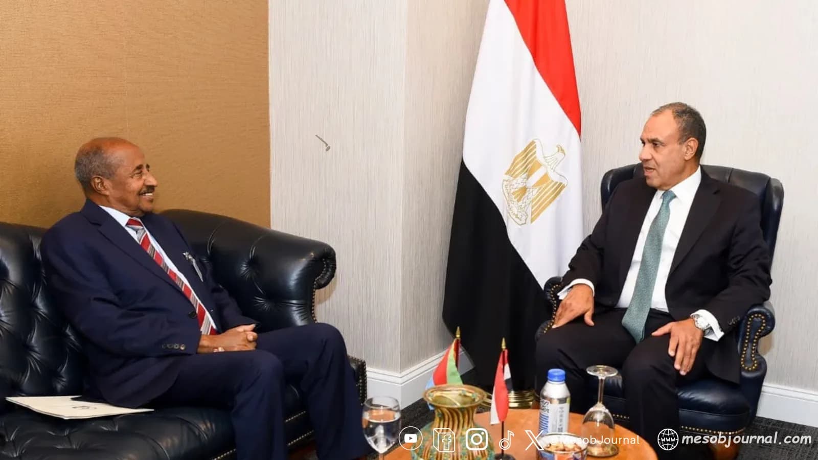 Eritrean and Egyptian foreign ministers during talks.