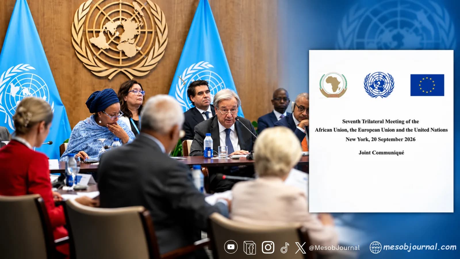 Composite: Trilateral meeting - African Union, the European Union and the United Nations.