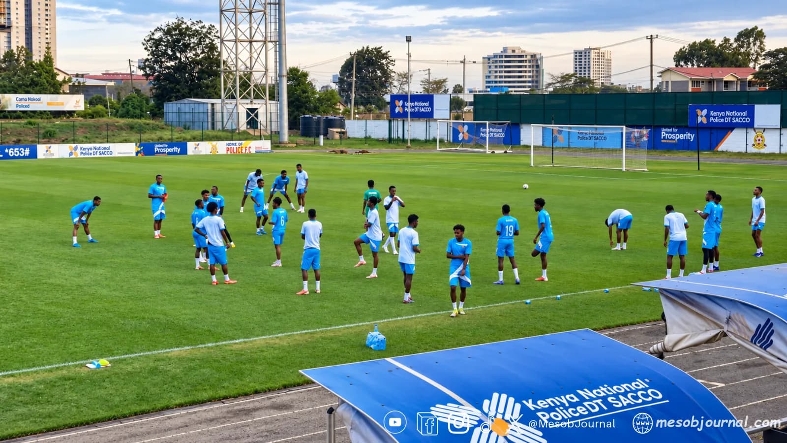 Eritrea’s Red Sea Camels train at the Kenya National Police Football Training Ground in Nairobi ahead of their AFCON qualifier.