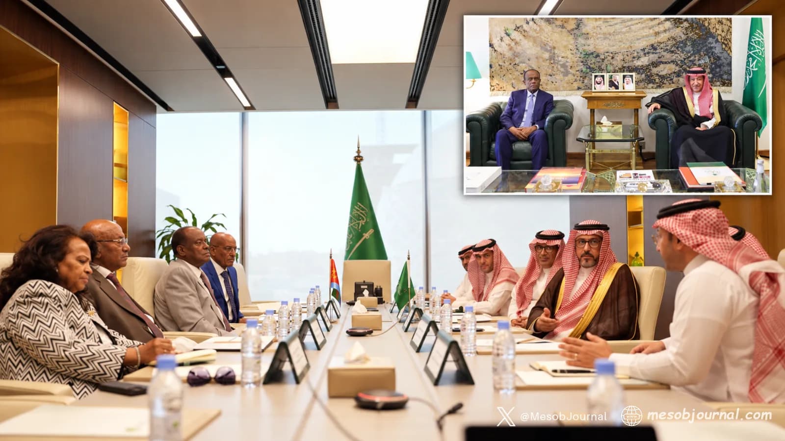 Eritrean and Saudi delegations meeting in Riyadh.
