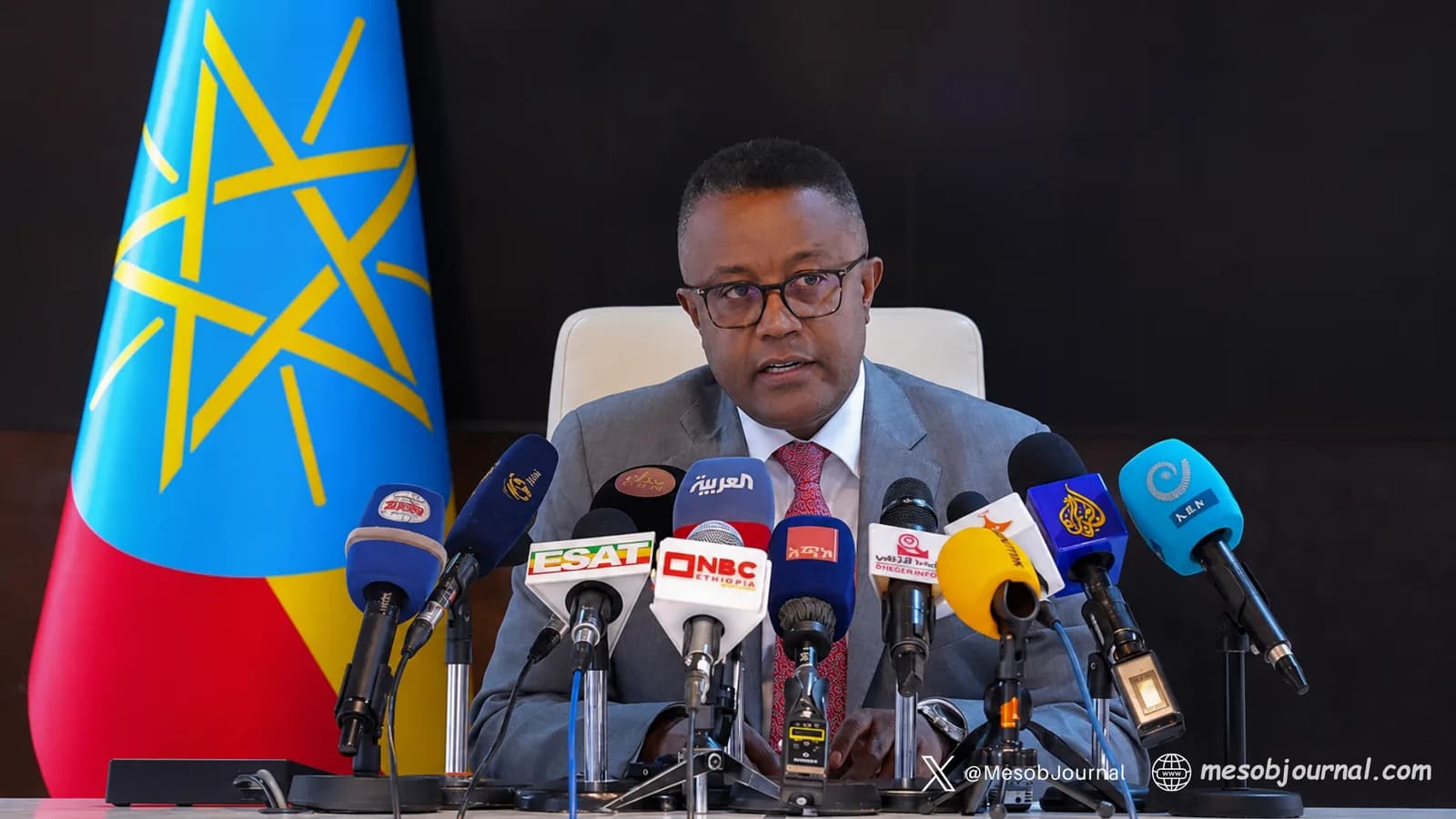 Ethiopian official at press briefing.