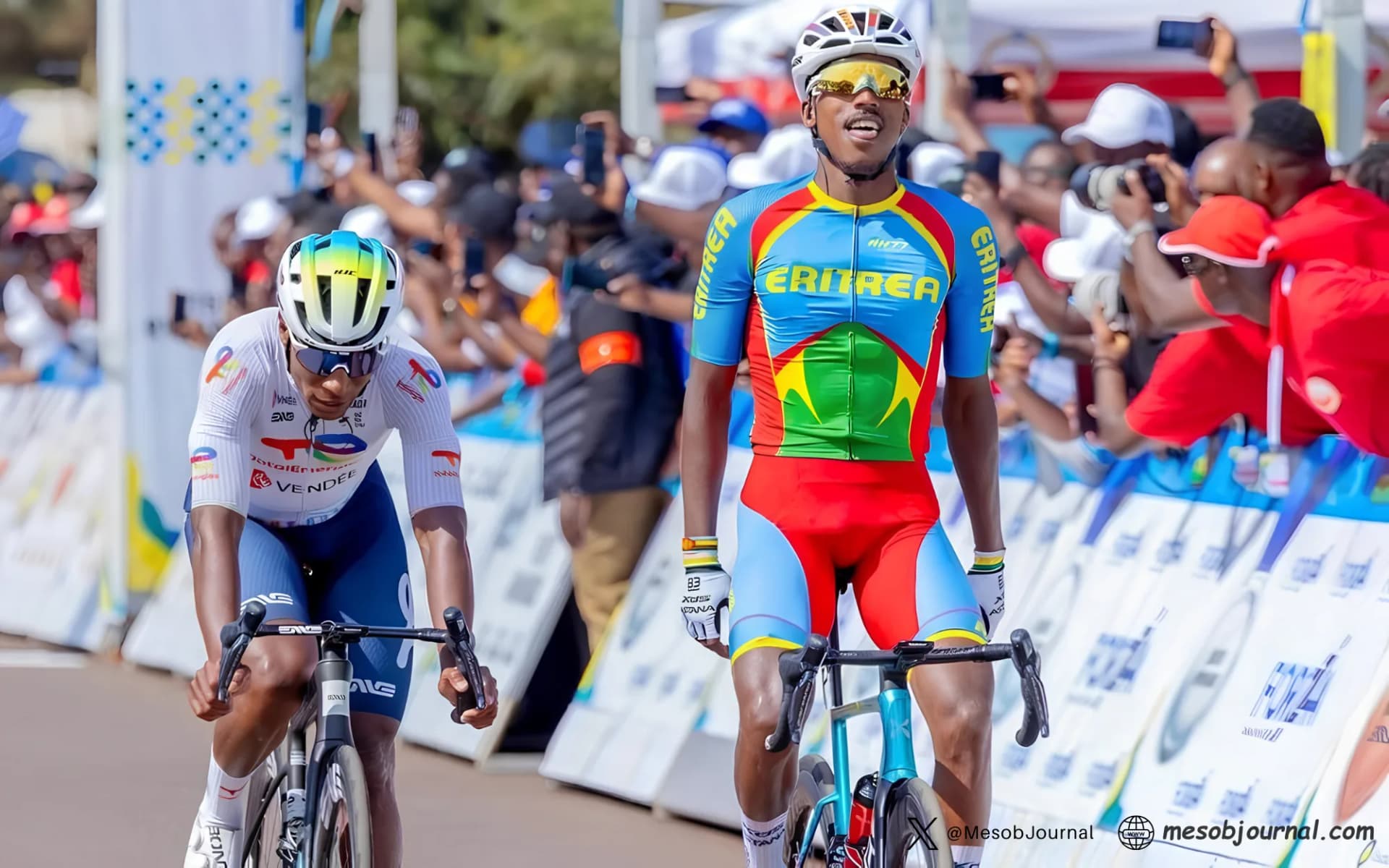 Eritrean professional cyclist Henok Mulubrhan in XDS Astana colours ahead of his 2026 La Vuelta debut.
